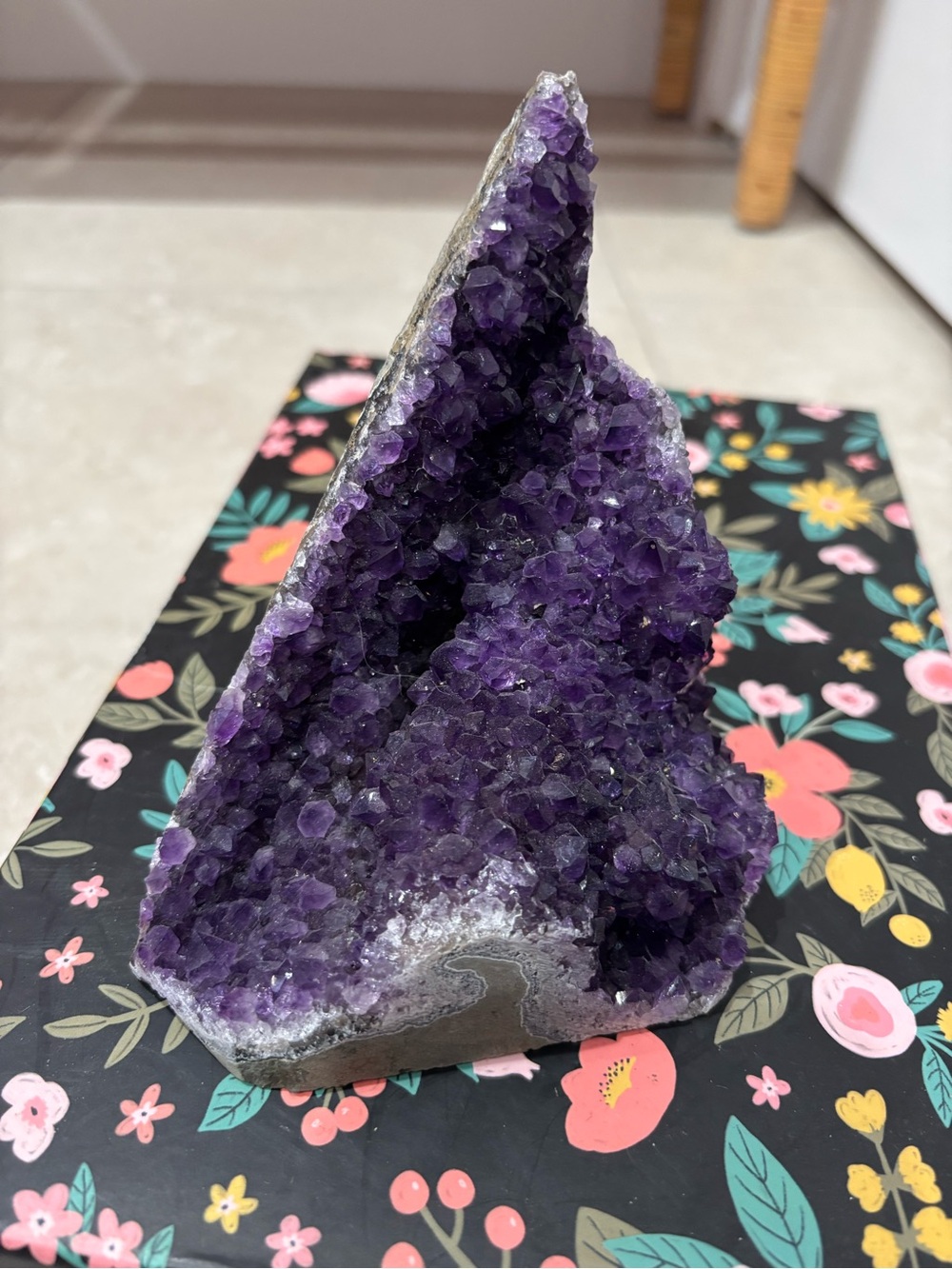 Natural Amethyst Crystal Geode - Deep Purple Cluster